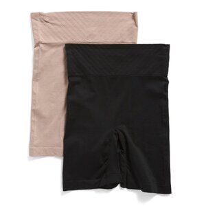 SKINNYGIRL Blush/black 2pk Seamless Shaping Thigh Slimmers